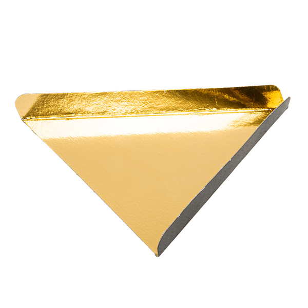 BASES TRIANGULAIRES DOUBLE FACE  500 G/M2 12x15x15+1,5 CM OR/NOIR CARTON (200 UNITÉ)