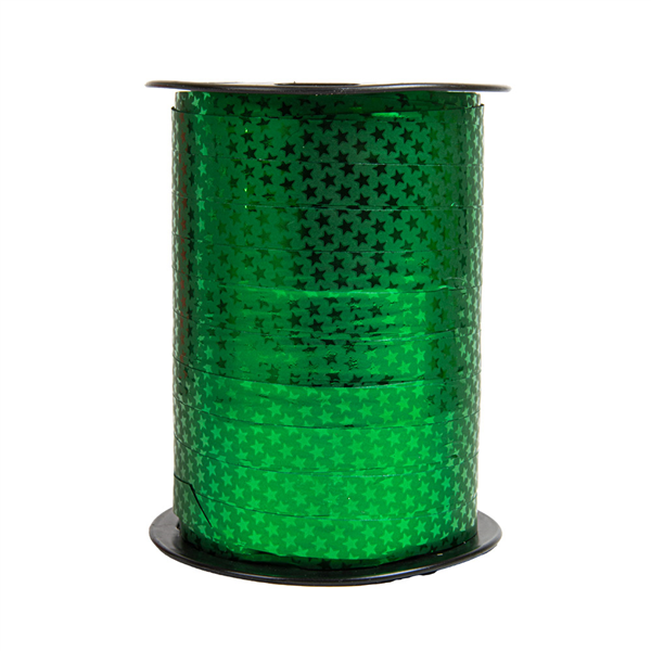 RUBAN "MIROIR STARS"  10 MMx225 M VERT PP (1 UNITÉ)