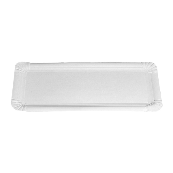 PLATEAUX PÂTISSERIE - MOYENS  420 G/M2 34x15,5 CM BLANC CARTON (250 UNITÉ)