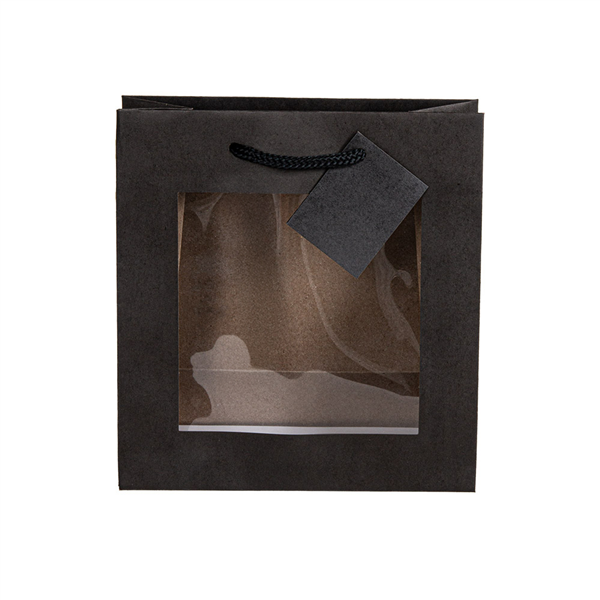10 U. SACS AVEC FENÊTRE  175 G/M2 18+8x19 CM NOIR KRAFT (1 UNITÉ)