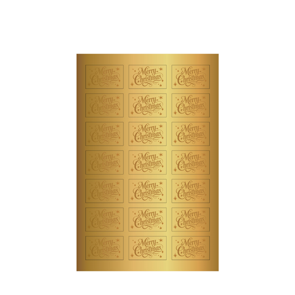 10 FEUILLES (21 U.) ÉTIQUETTES "MERRY CHRISTMAS"   DORE VINYL (1 UNITÉ)