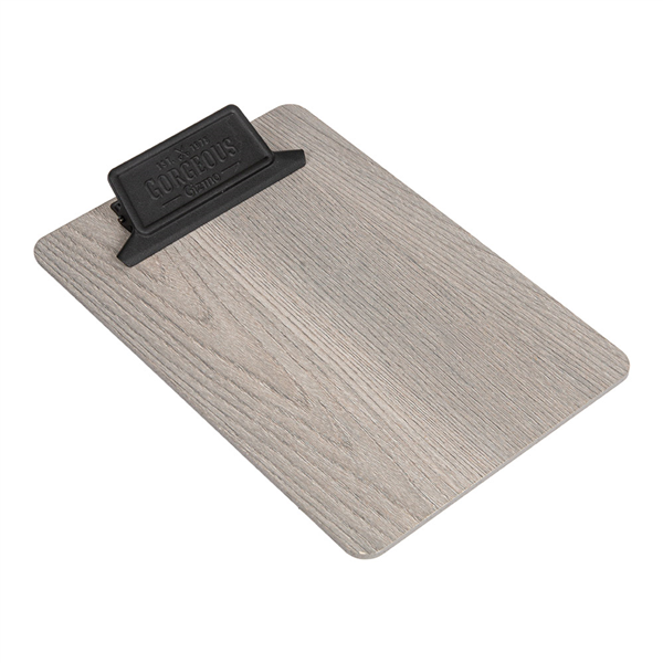 PORTE MENU AVEC PINCE   16,7x24,5x0,3 CM GRIS BOIS (6 UNITÉ)