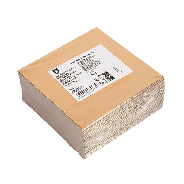 CARTONS PÂTISSERIE DEUX FACES  950 G/M2 15,5x15,5 CM OR/NOIR CARTON (50 UNITÉ)