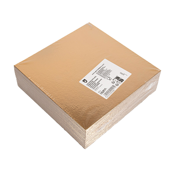 CARTONS PÂTISSERIE DEUX FACES  950 G/M2 25x25 CM OR/NOIR CARTON (50 UNITÉ)