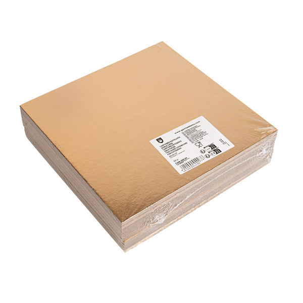 CARTONS PÂTISSERIE DEUX FACES  950 G/M2 29x29 CM OR/NOIR CARTON (50 UNITÉ)