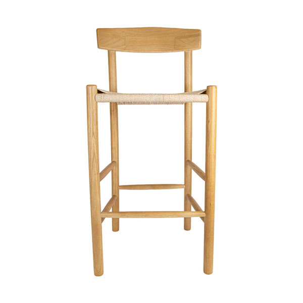 TABOURET HAUT AVEC DOSSIER SUPRA-TEK  48x44x107 CM NATUREL BOIS ET CORDE TRESSÉE (1 UNITÉ)