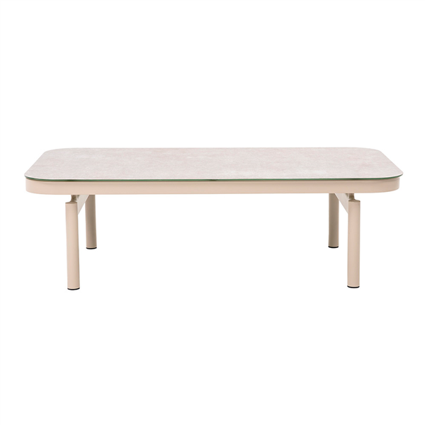 SET LOUNGE 4 PLACES AVEC TABLE SUPRA-TEK   BEIGE ALUMINIUM (1 UNITÉ)
