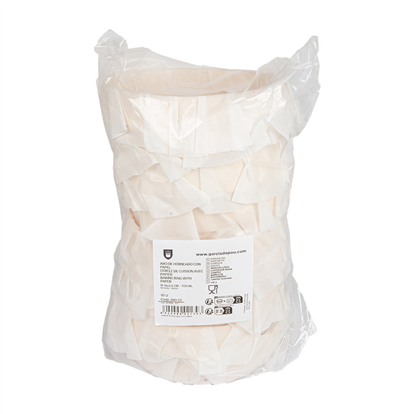 ANNEAU DE CUISSON AVEC PAPIER SILICONÉ WOOD 700 ML Ø 16x3,5 CM NATUREL BOIS (100 UNITÉ)