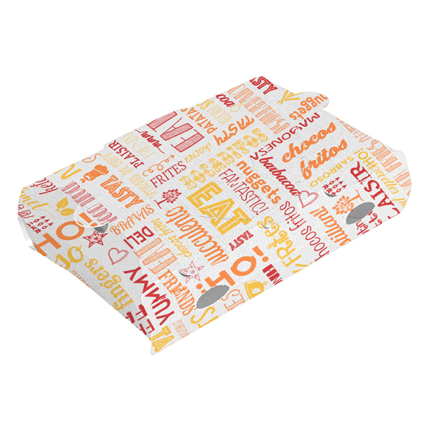  BOÎTES FRITURES AVEC OUVERTURE THEPACK "PAROLE" 220 G/M2 15,5x11x4 CM BLANC CARTON NANO-MICRO (200 UNITÉ)