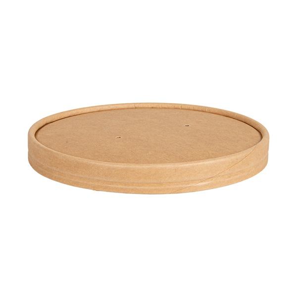 COUVERCLES DOUBLE PAROI POUR SALADIERS  300 + 250 + 18 PE G/M2 Ø15 CM MARRON KRAFT (300 UNITÉ)