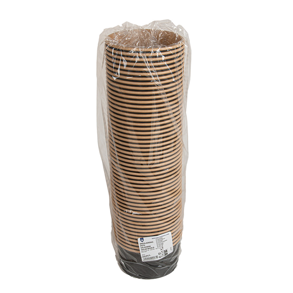 POTS SALADIERS  1000 ML - 33,3 oz 300 + 18 PE G/M2 Ø15/12,8x7,5 CM NOIR KRAFT (300 UNITÉ)