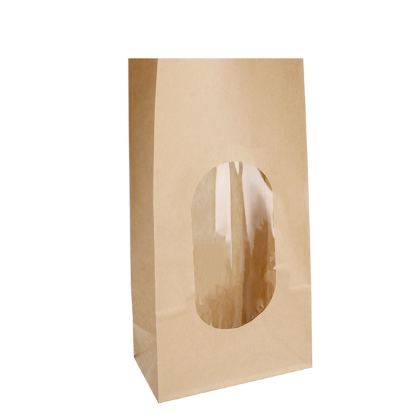 SACS SOS AVEC FENÊTRE  1700 GR 60 G/M2 + 30µ OPP 13+8x17 CM NATUREL KRAFT (500 UNITÉ)