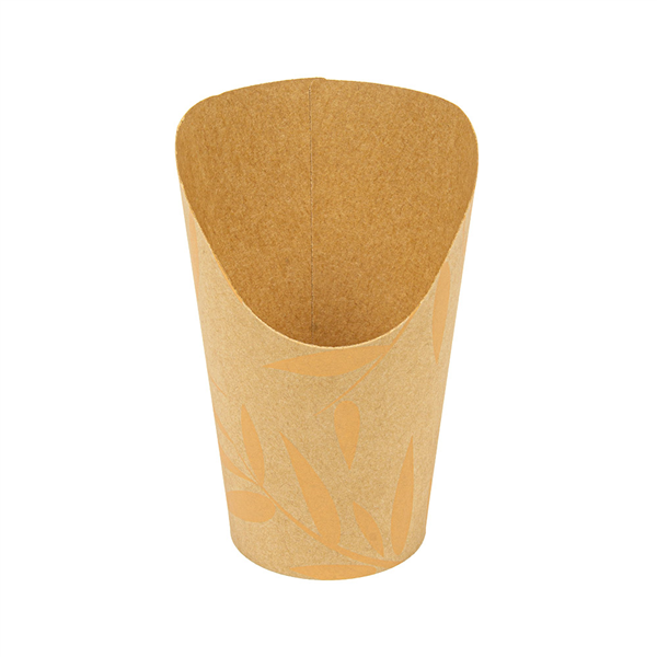 GOBELETS A FRITES OUVERTS FEEL GREEN 9 OZ - 270 ML 250 + 20PE G/M2 Ø7x11,5 CM MARRON CARTON (2500 UNITÉ)