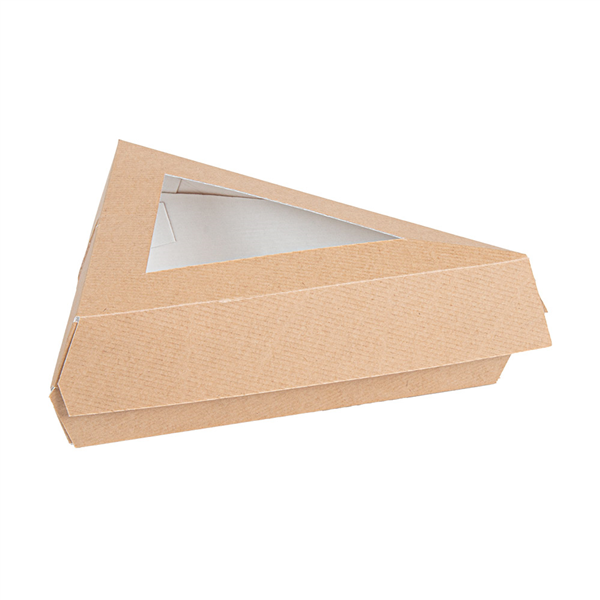 BOÎTE À PART DE GÂTEAU AVEC FENÊTRE THEPACK  17x13 x6 CM NATUREL CARTON NANO-MICRO + OPP (400 UNITÉ)