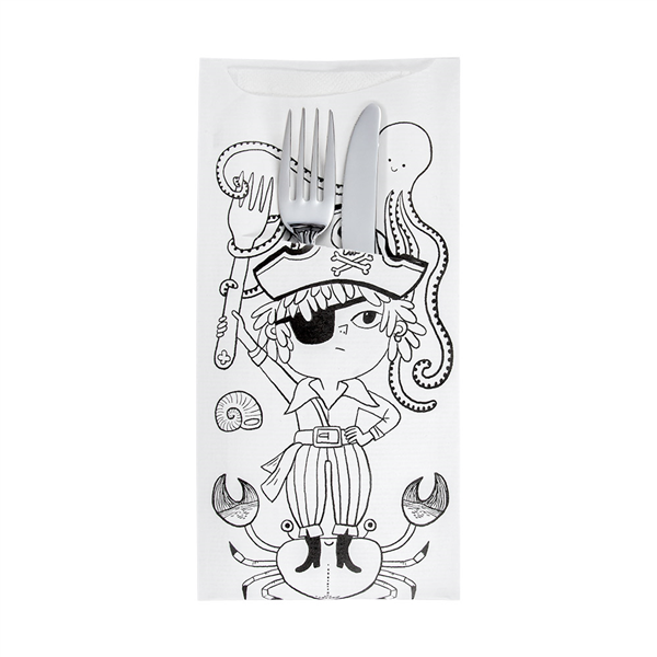 SACHETS COUVERTS + SERVIETTE COLOUR ME JUST IN TIME "COLOUR ME" 90 + 10PE G/M2 11,2x22,5 CM BLANC CELLULOSE (400 UNITÉ)