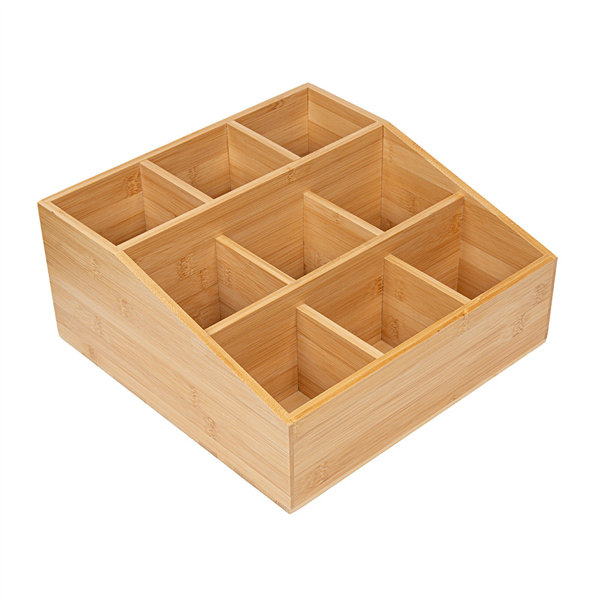 ORGANISEUR DE TABLE 9 COMPARTIMENTS BAMBOO  30,5x30,5x14 CM NATUREL BAMBOU (1 UNITÉ)
