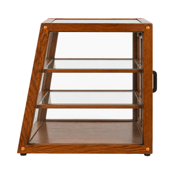PRÉSENTOIR POUR BUFFET INCLINÉ   53,3x54,6x54,6 CM BOIS + VERRE (1 UNITÉ)