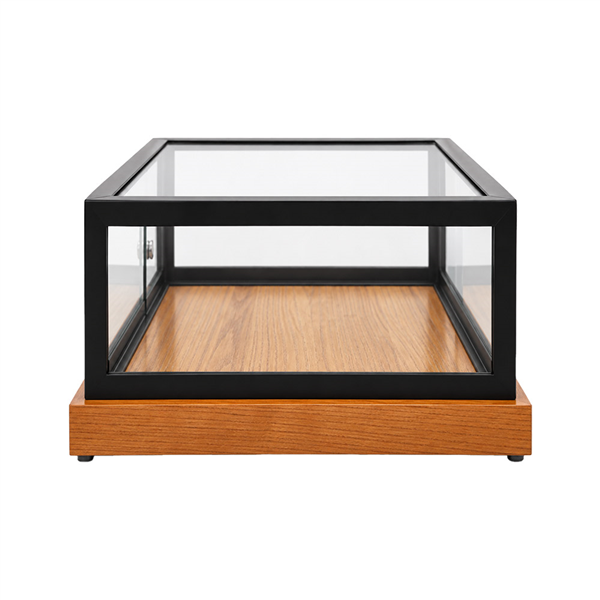 PRÉSENTOIR POUR BUFFET   51x38x21 CM BOIS + FER + VERRE (1 UNITÉ)