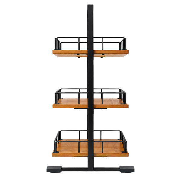 SUPPORT POUR PLATEAUX 3 NIVEAUX   30,5x30,5x79 CM BOIS + FER (1 UNITÉ)