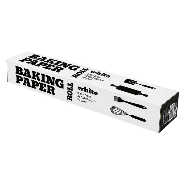 PAPIER CUISSON (PRÉ. 40CM)  39 G/M2 0,33x50 M BLANC PAPIER SILICONE (6 UNITÉ)