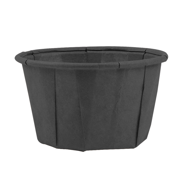 POTS TRAITEUR PAPIER PLISSÉ PFAS FREE 100 ML (3,2 oz) 80 G/M2 Ø6,6/5x4,2 CM NOIR PARCH.INGRAISSABLE (250 UNITÉ)