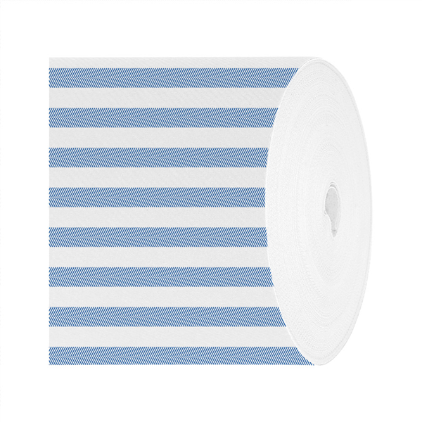 TÊTE-À-TÊTE PRÉDECOUPÉ 120CM (20 FEU.) LIKE LINEN "LINES" 70 G/M2 0,40x24 M BLEU SPUNLACE (6 UNITÉ)