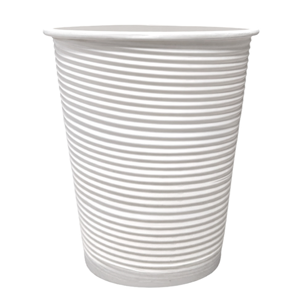 GOBELETS BOISSONS CHAUDES DOUBLE PAROI  360 ML - 12 oz 210 + 90 + 18 PE G/M2 Ø9/6x11 CM BLANC CARTON (1000 UNITÉ)