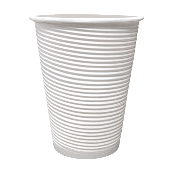 GOBELETS BOISSONS CHAUDES DOUBLE PAROI  480 ML - 16 oz 210 + 90 + 18 PE G/M2 Ø9/6x13,2 CM BLANC CARTON (500 UNITÉ)