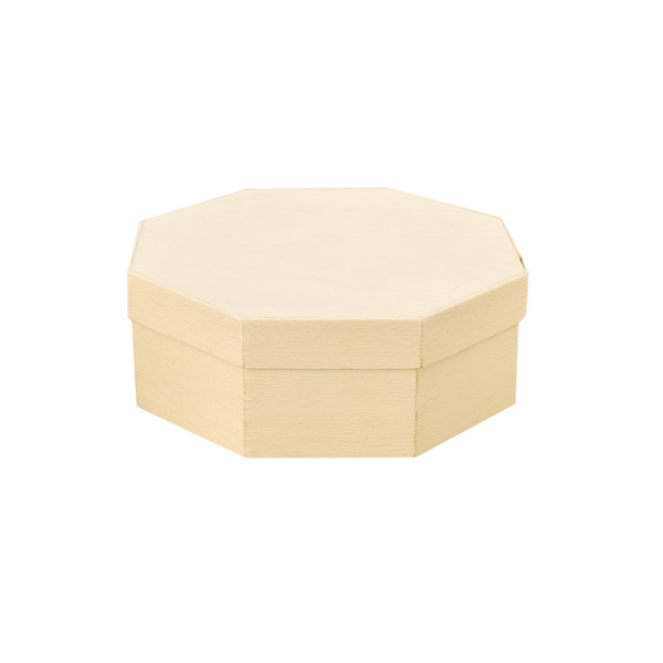BOÎTES HEXAGONALES COUVERCLE + CAPSULE WOOD 560 ML 14,5x14,5x4,5 CM NATUREL BOIS (100 UNITÉ)