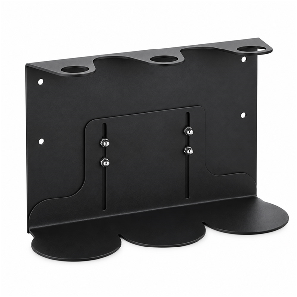 SUPPORT TROIS BOUTEILLES DISTRIBUTRICES  500 ML 24,3x8,4x12/18 CM NOIR INOX (1 UNITÉ)