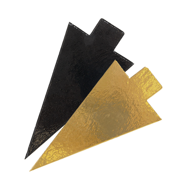 BASES TRIANGULAIRES DOUBLE FACE  950 G/M2 7,5x15,5 CM OR/NOIR CARTON (200 UNITÉ)