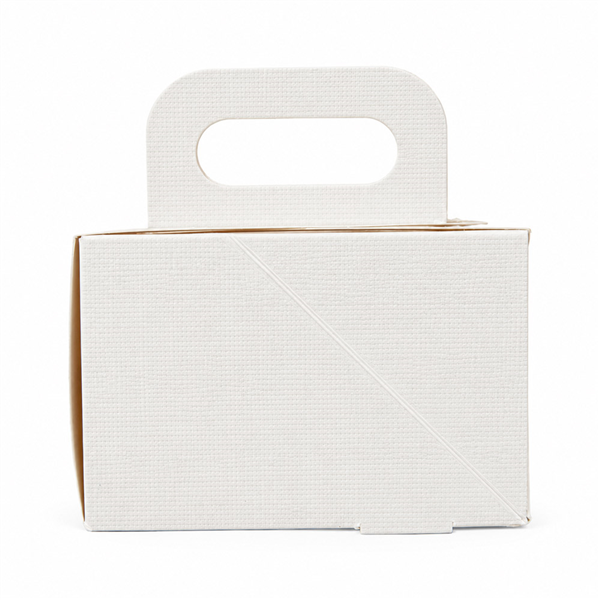 BOÎTES AVEC ANSES PÂTISSERIE THEPACK  12x12x8 CM BLANC CARTON NANO-MICRO (50 UNITÉ)