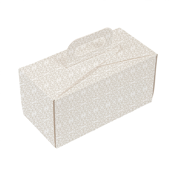 BOÎTES AVEC ANSES PÂTISSERIE THEPACK "DECO"  20x10x10 CM BLANC CARTON NANO-MICRO (50 UNITÉ)