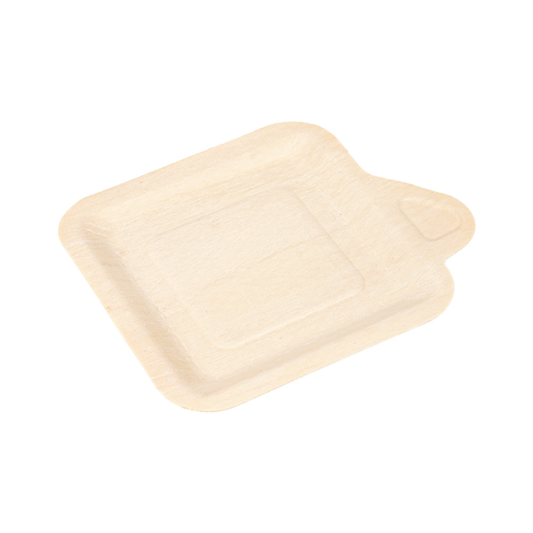 MINI ASSIETTES CARRÉES WOOD  13,5x11,2x0,8 CM NATUREL BOIS (600 UNITÉ)