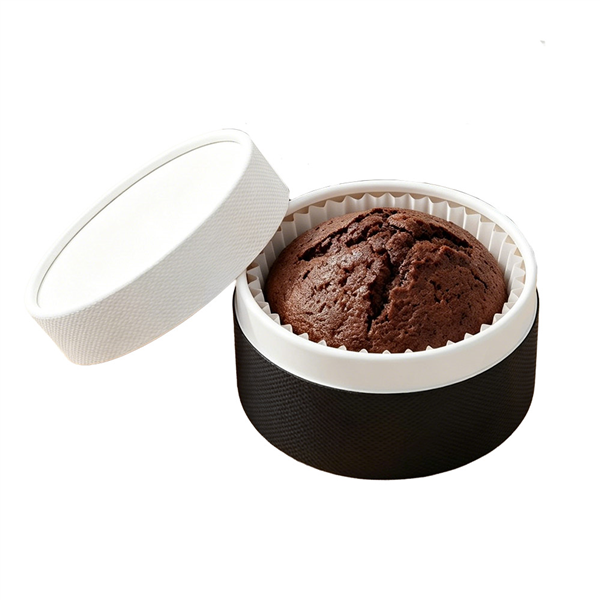 MINI BOÎTES COUVERCLE+ CAPSULE  475 ML 1505 G/M2 Ø 13x7 CM NOIRE/BLANC CARTON (60 UNITÉ)