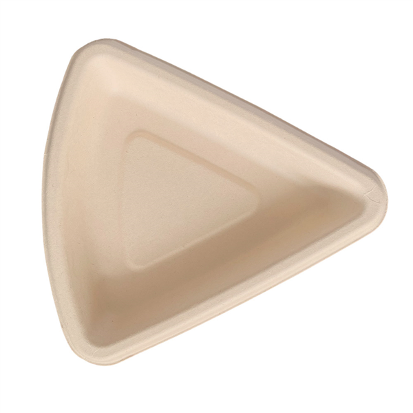 RÉCIPIENTS TRIANGULAIRES + COUVERCLES BIONIC  16,5x15,7x5,6 CM NATUREL BAGASSE + PET (600 UNITÉ)
