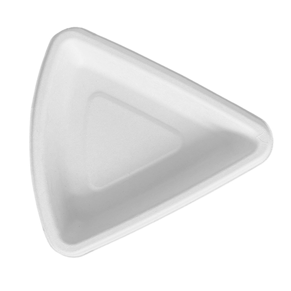 RÉCIPIENTS TRIANGULAIRES + COUVERCLES BIONIC  16,5x15,7x5,6 CM BLANC BAGASSE + PET (600 UNITÉ)