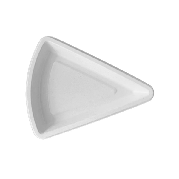 RÉCIPIENTS TRIANGULAIRES + COUVERCLES BIONIC  22,7x18,2x4,3 CM BLANC BAGASSE + PET (600 UNITÉ)