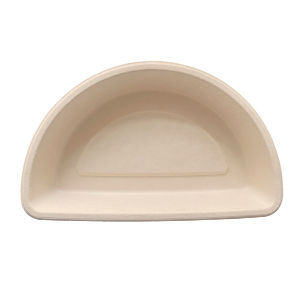 RÉCIPIENTS SEMICIRCULAIRES + COUVERCLES BIONIC  25,5x15,7x6,9 CM NATUREL BAGASSE + PET (300 UNITÉ)