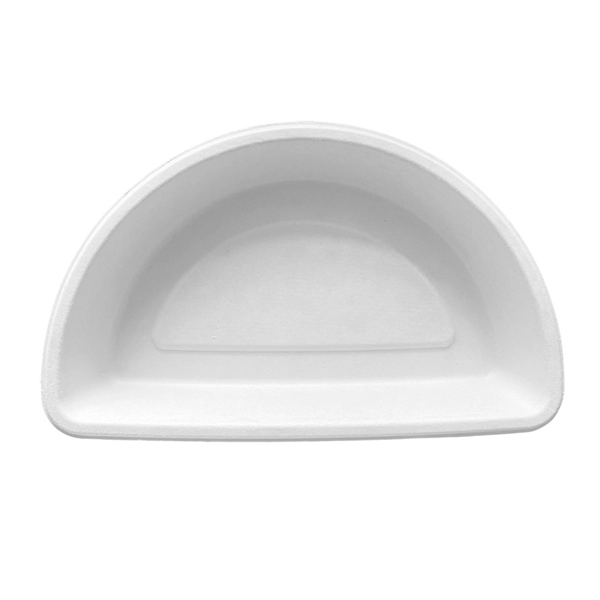 RÉCIPIENTS SEMICIRCULAIRES + COUVERCLES BIONIC  25,5x15,7x6,9 CM BLANC BAGASSE + PET (300 UNITÉ)