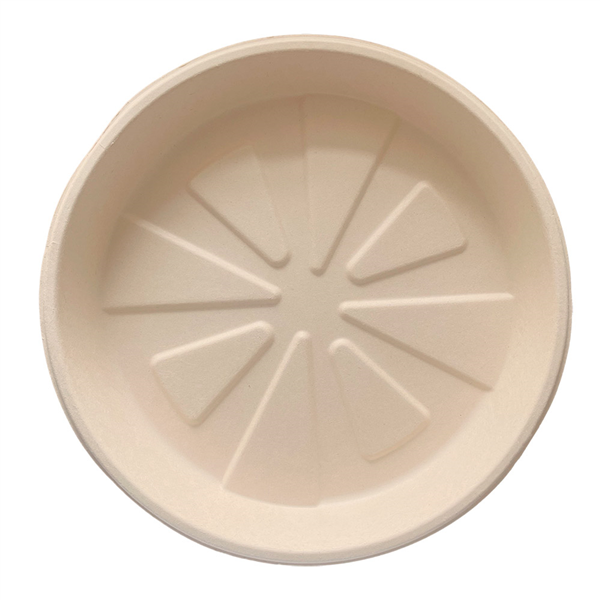 RÉCIPIENTS CIRCULAIRES + COUVERCLES BIONIC  Ø 26x6 CM NATUREL BAGASSE + PET (300 UNITÉ)