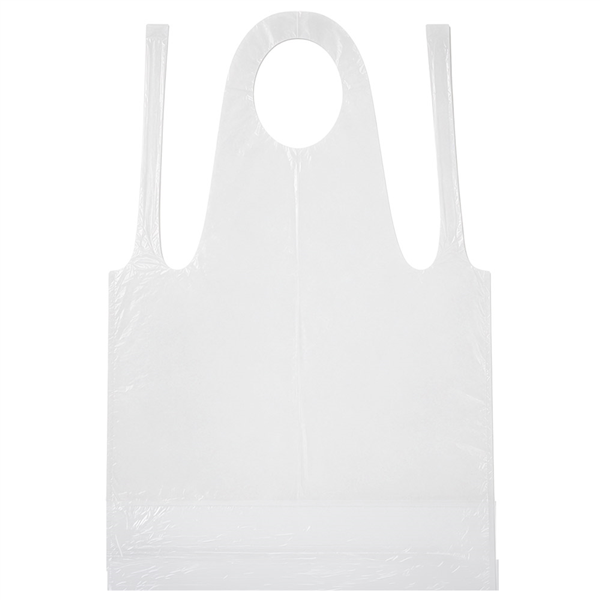 TABLIERS EMBALLÉS INDIVIDUELLEMENT  25µ 76x122 CM BLANC LDPE (100 UNITÉ)