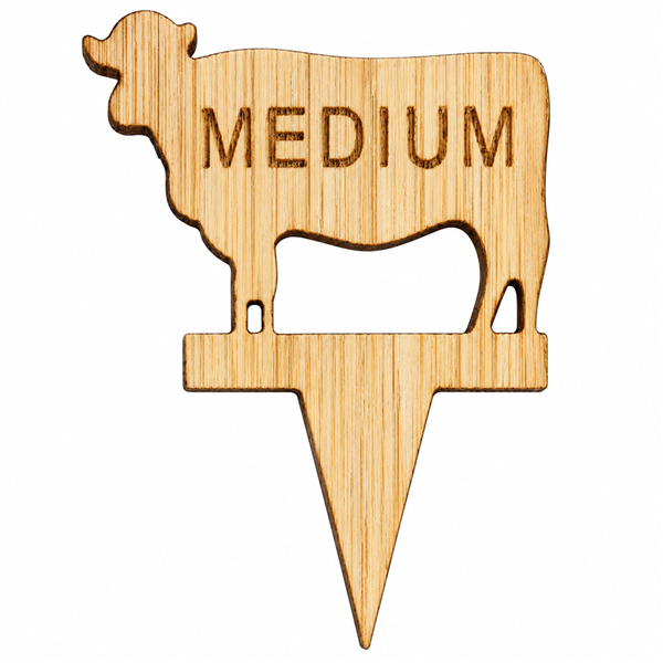 STEAK MARKER - À POINT BAMBOO  3,5x4,5 CM NATUREL BAMBOU (100 UNITÉ)