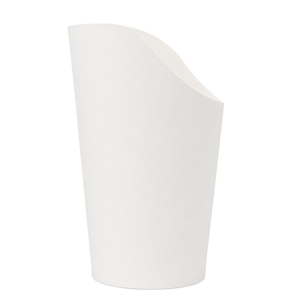 GOBELETS À FRITES OUVERTS  16 OZ - 480 ML 250 + 20 PE G/M2 Ø8,5x13,5/9,5 CM BLANC CARTON (1000 UNITÉ)