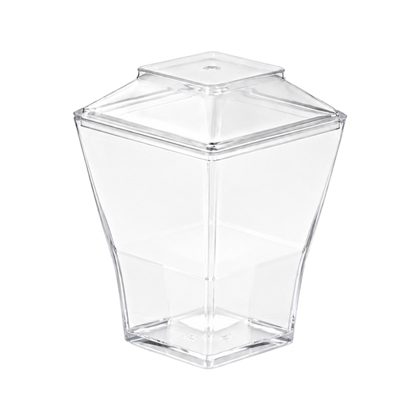 EMBALLAGES APÉRITIFS AVEC COUVERCLE   5,3x5,3x8,1 CM TRANSPARENT PS (288 UNITÉ)