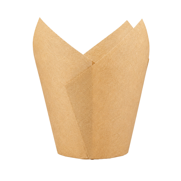MUFFIN CUPS TULIP  40 G/M2 Ø 3x4,5/6,5 CM NATUREL PARCH.INGRAISSABLE (1000 UNITÉ)