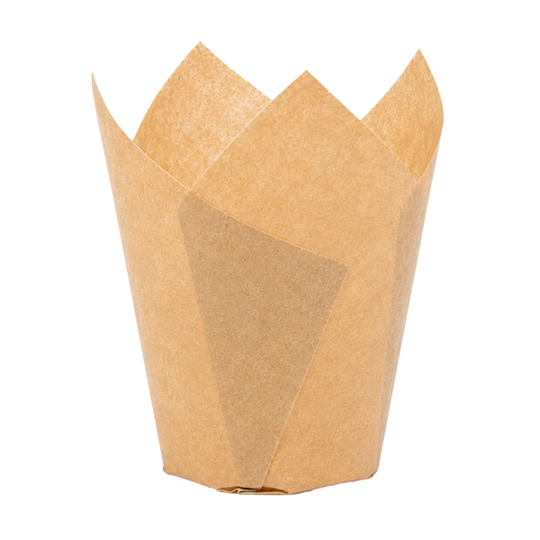 MUFFIN CUPS TULIP  40 G/M2 Ø 5x5,5/8 CM NATUREL PARCH.INGRAISSABLE (1000 UNITÉ)
