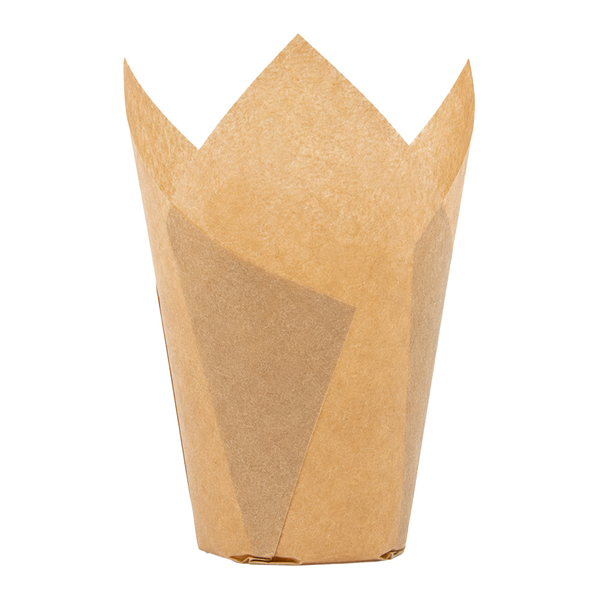 MUFFIN CUPS TULIP  40 G/M2 Ø 5x7/9,5 CM NATUREL PARCH.INGRAISSABLE (1000 UNITÉ)