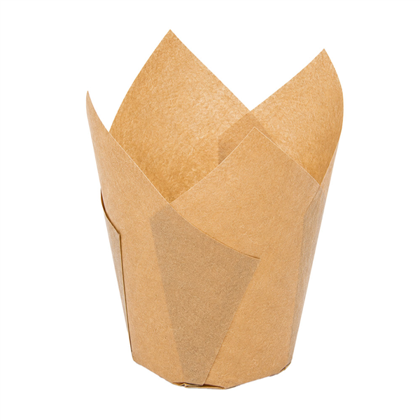 MUFFIN CUPS TULIP  40 G/M2 Ø 5x7/9,5 CM NATUREL PARCH.INGRAISSABLE (1000 UNITÉ)