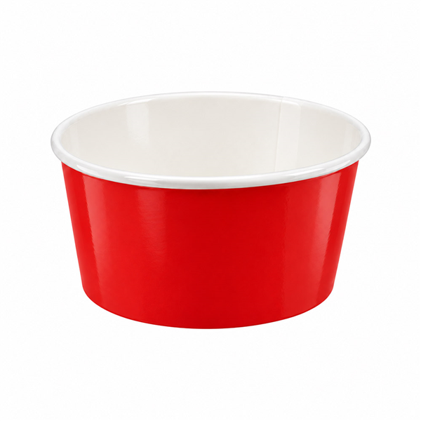 POTS À GLACES  180 ML 250 + 18PE G/M2 Ø 8,7x5,2 CM ROUGE CARTON (2000 UNITÉ)